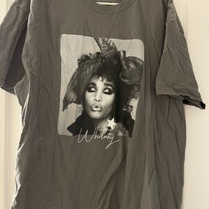 Whitney Houston Gray Graphic T-Shirt